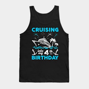 Kids 4 Year Old Birthday Cruising Into My 4th Birthday Tank Top